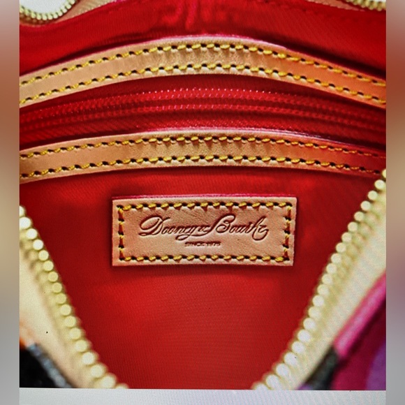 Dooney & Bourke, NWOT, Coated Cotton Art Deco Luna Hobo.Coated cotton body - Picture 6 of 6